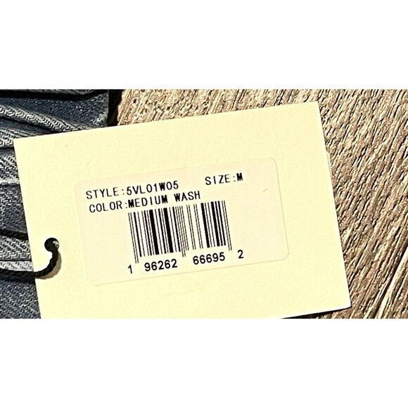 London Denim Triangle Bralette Top Medium Wash Size Medium NWT - Picture 4 of 5